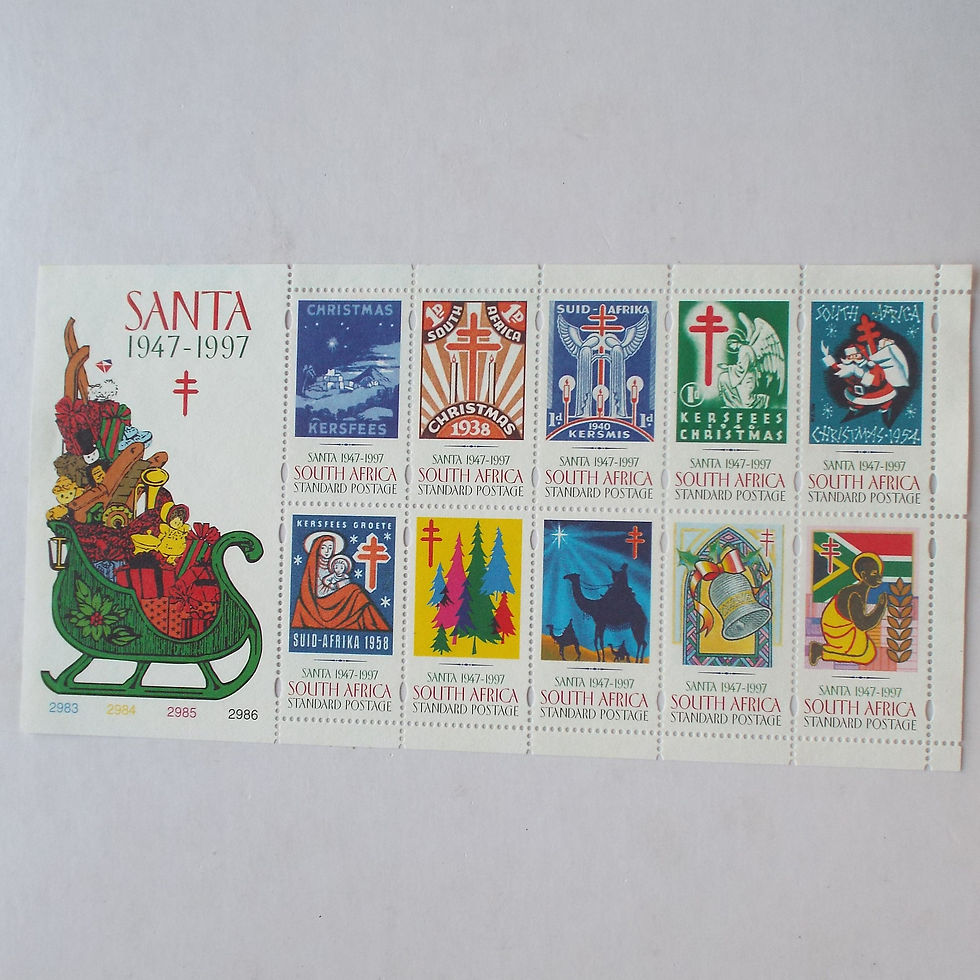 RSA - 1977 SANTA. 50th Anniv of Christmas Stamps - Sheetlet plus FDC