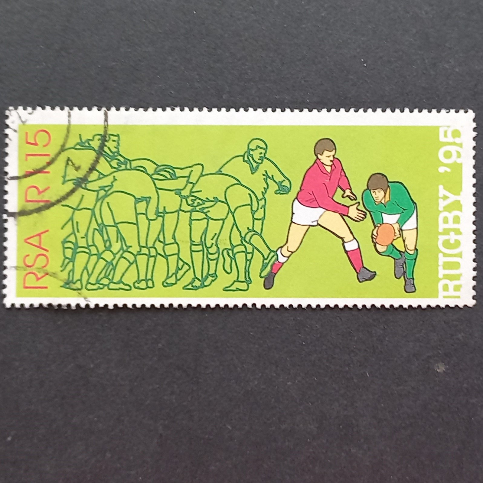 RSA - 1995 Rugby World Cup "Scrum" - Single -postally used