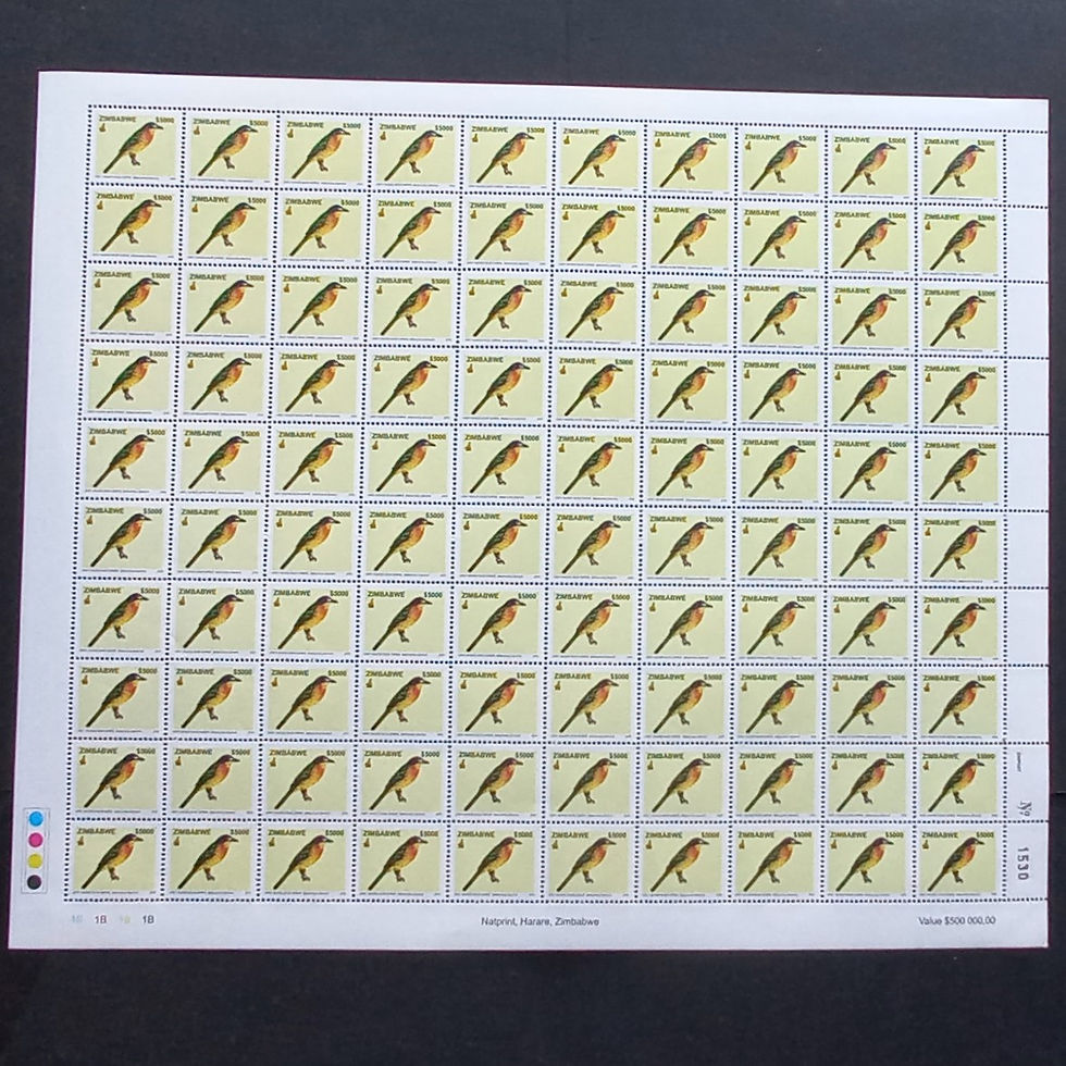 Thumbnail: Lot #1 - Zimbabwe - 2005 Birds (1st Series) - Full Set of Full Sheets of 100