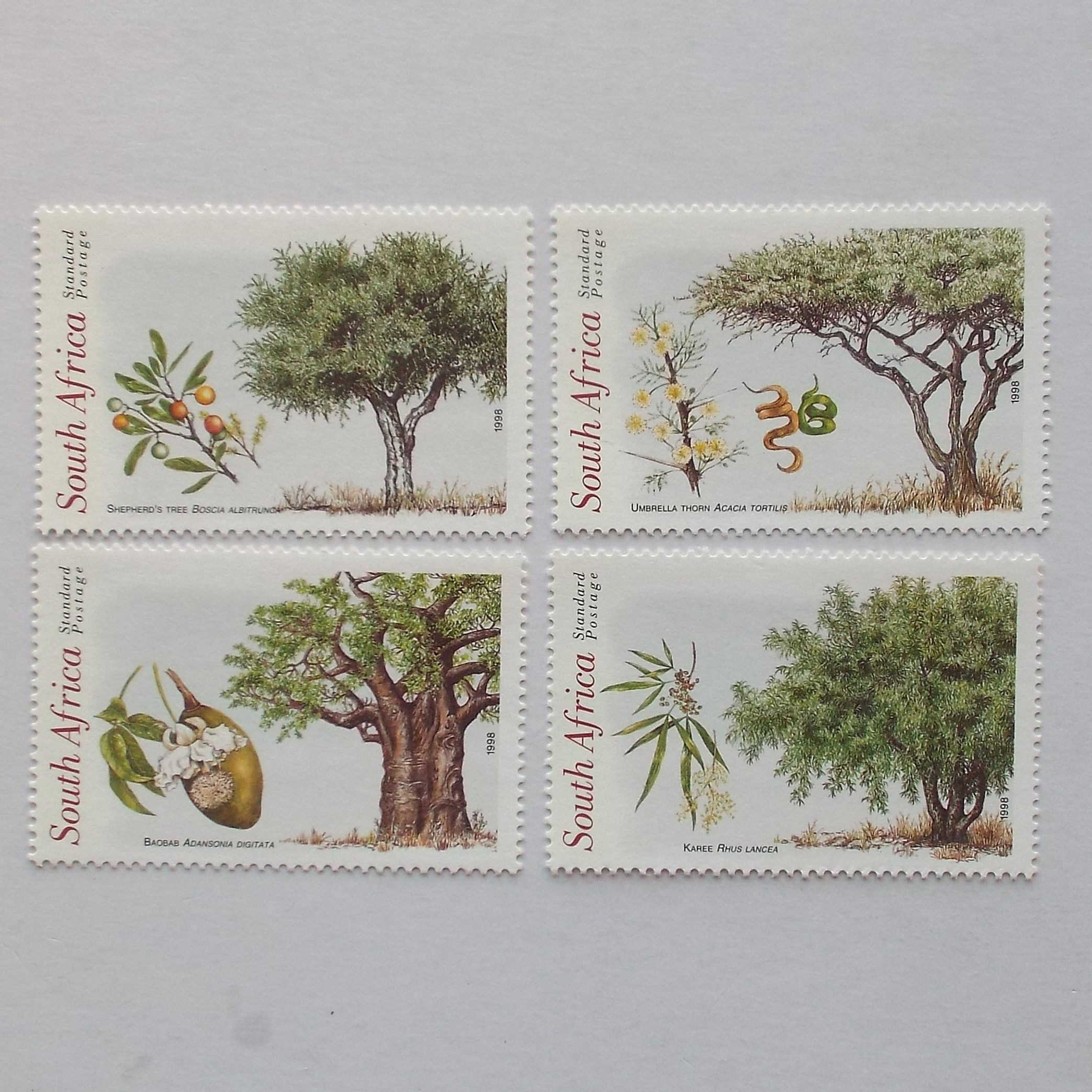 RSA - 1998 Indigenous Trees of SA - Full Set of Singles - UMM