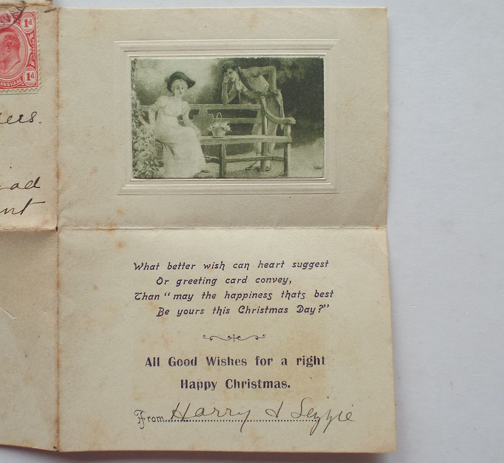 Thumbnail: Transvaal - Christmas Greetings Card to England