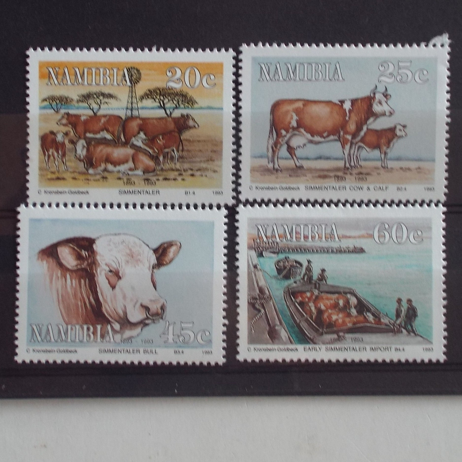 Namibia - 1993 - Simmentaler Cattle - Full Sets of Singles - UMM