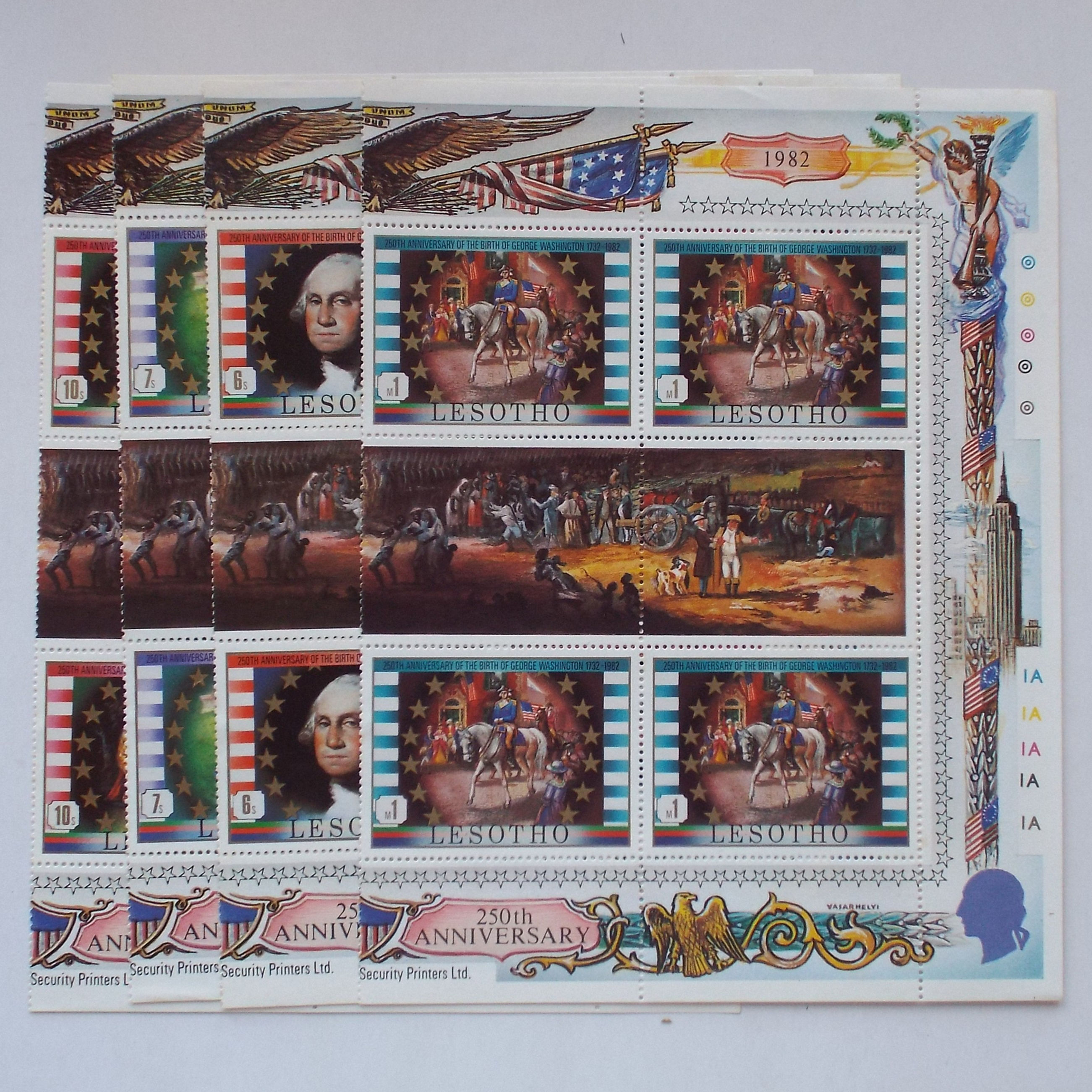 Lot #17 - Lesotho - 1982 George Washington - Part Set in Blocks of 4 - Unused