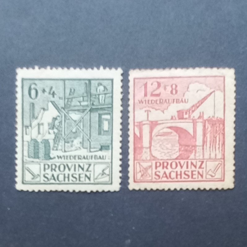 Germany (Soviet Zone - Province Saxony) - 1946 Reconstruction - singles - Unused
