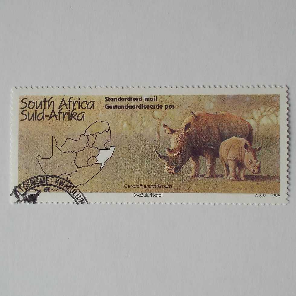 RSA - 1995 Tourism KwaZulu-Natal "Rhinoceros" - Single - CTO