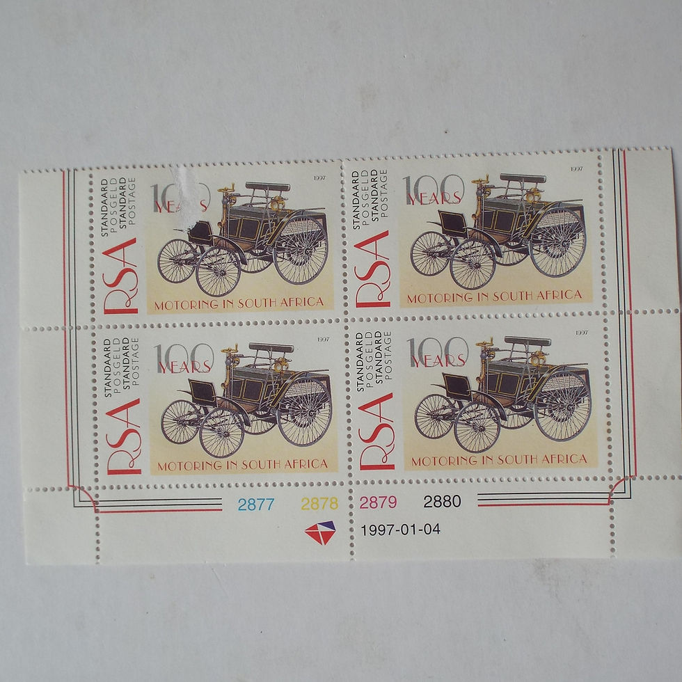 RSA - 1997 100 Years of Motoring in SA - Control Block of 4 - Unused