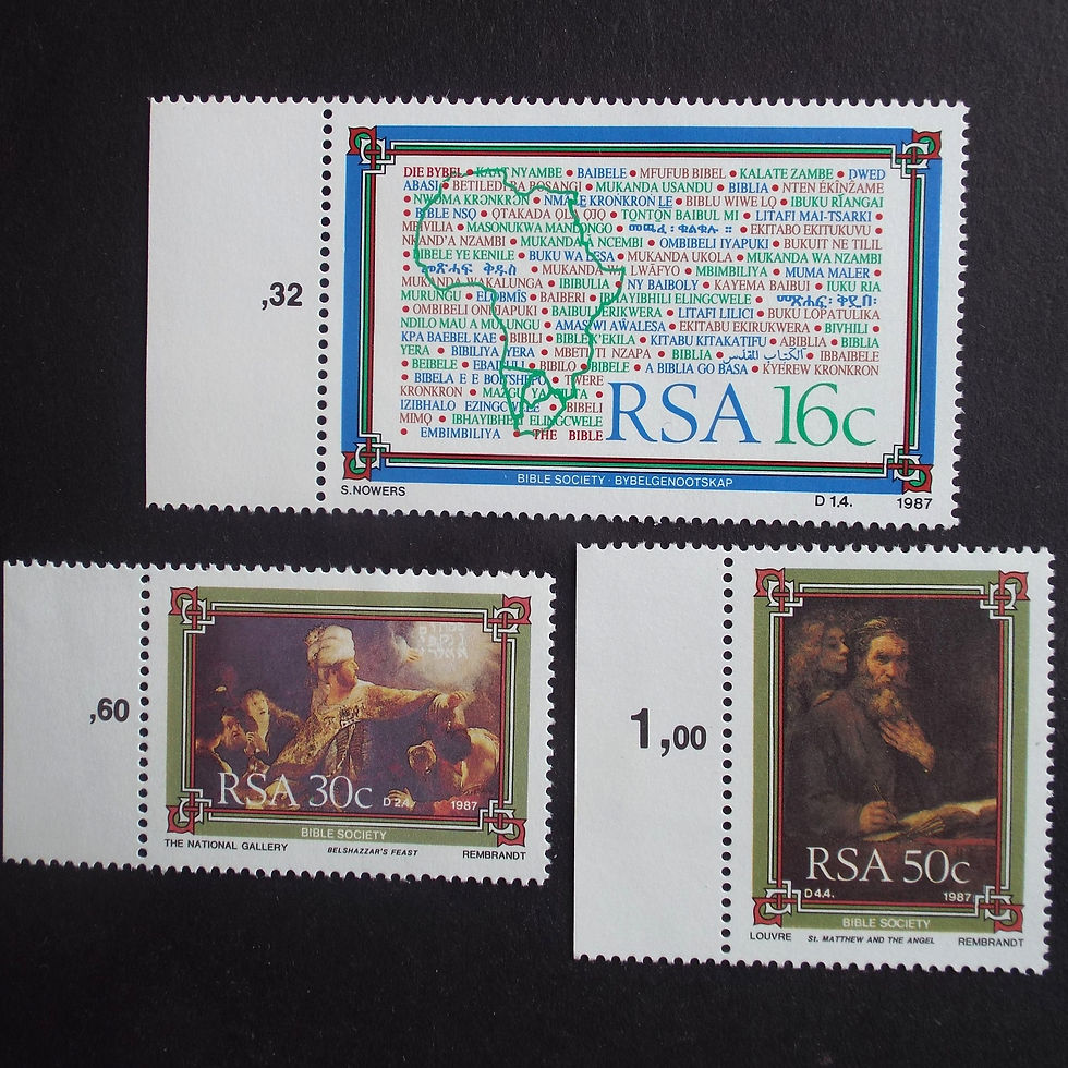 RSA - 1987 The Bible Society of SA - Full Set of Singles (excl 638) - MNH