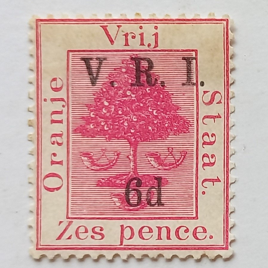 OFS - 1900 Optd and Surch (1st print) - 6d on 6d Carmine - Single - Unused