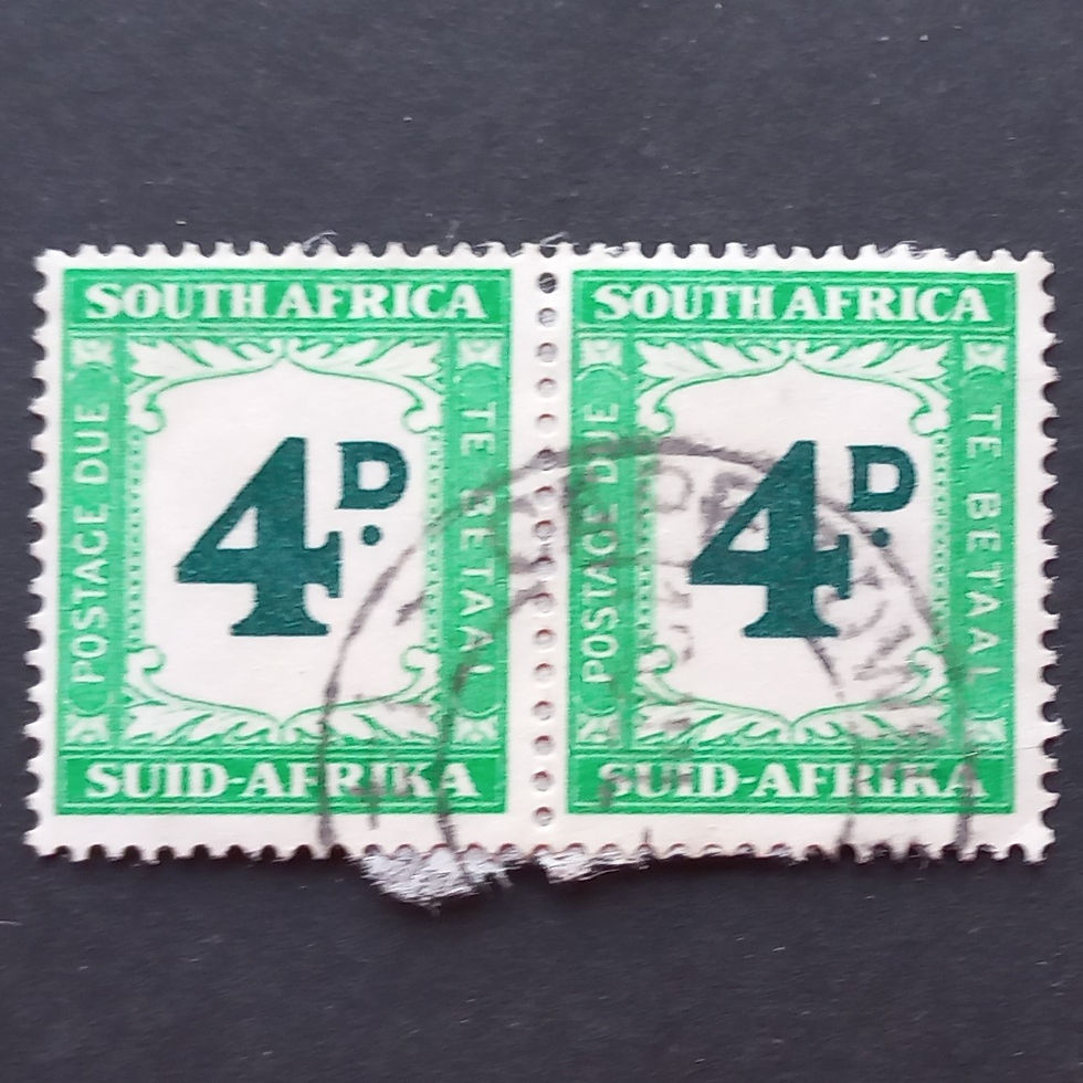 Union - 1950-58 Postage Dues - 4d Green & Emerald - Pair - Used