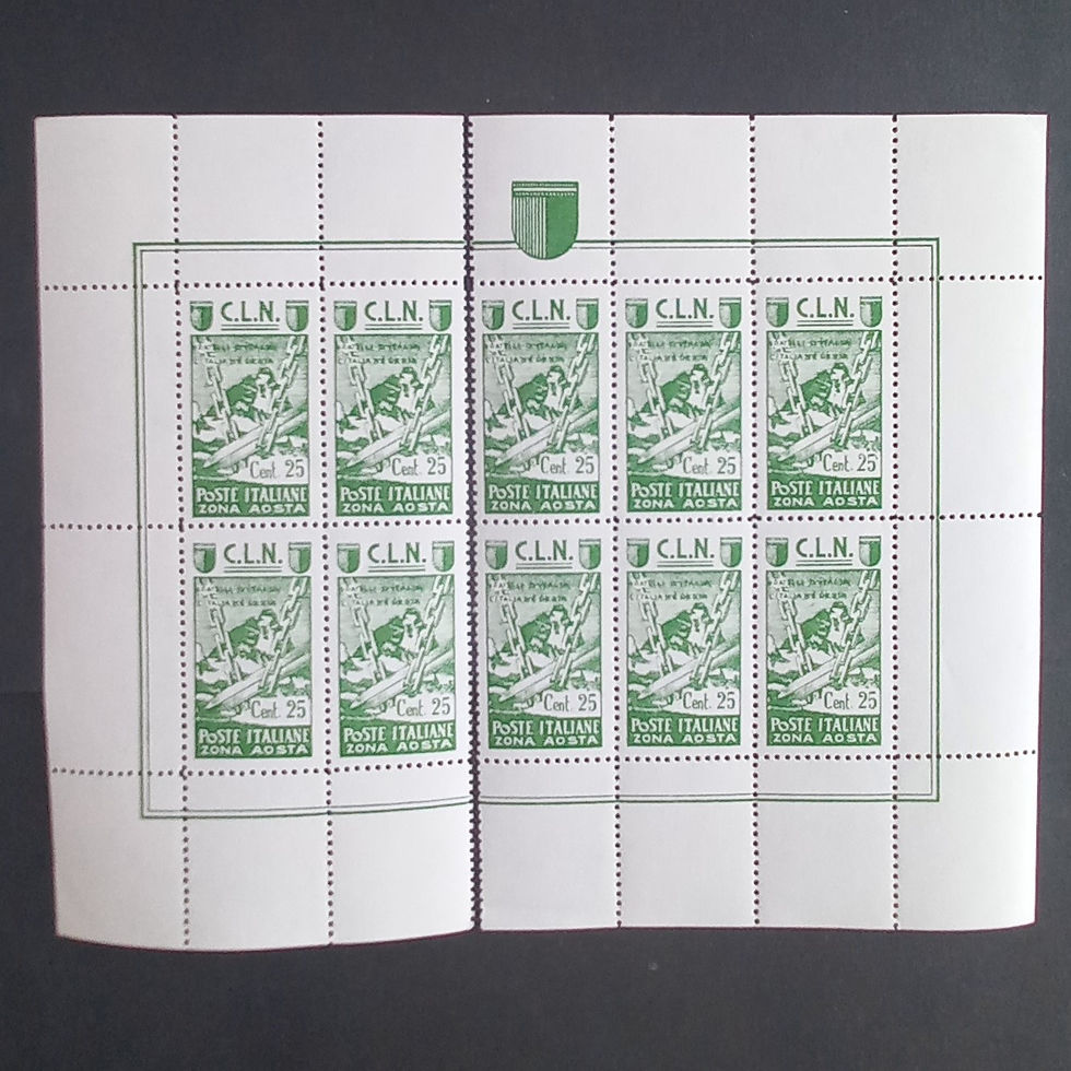 Thumbnail: Italy "CLN" "Zona Aosta" - 1945 - Full set of Sheets (broken down) - Unused