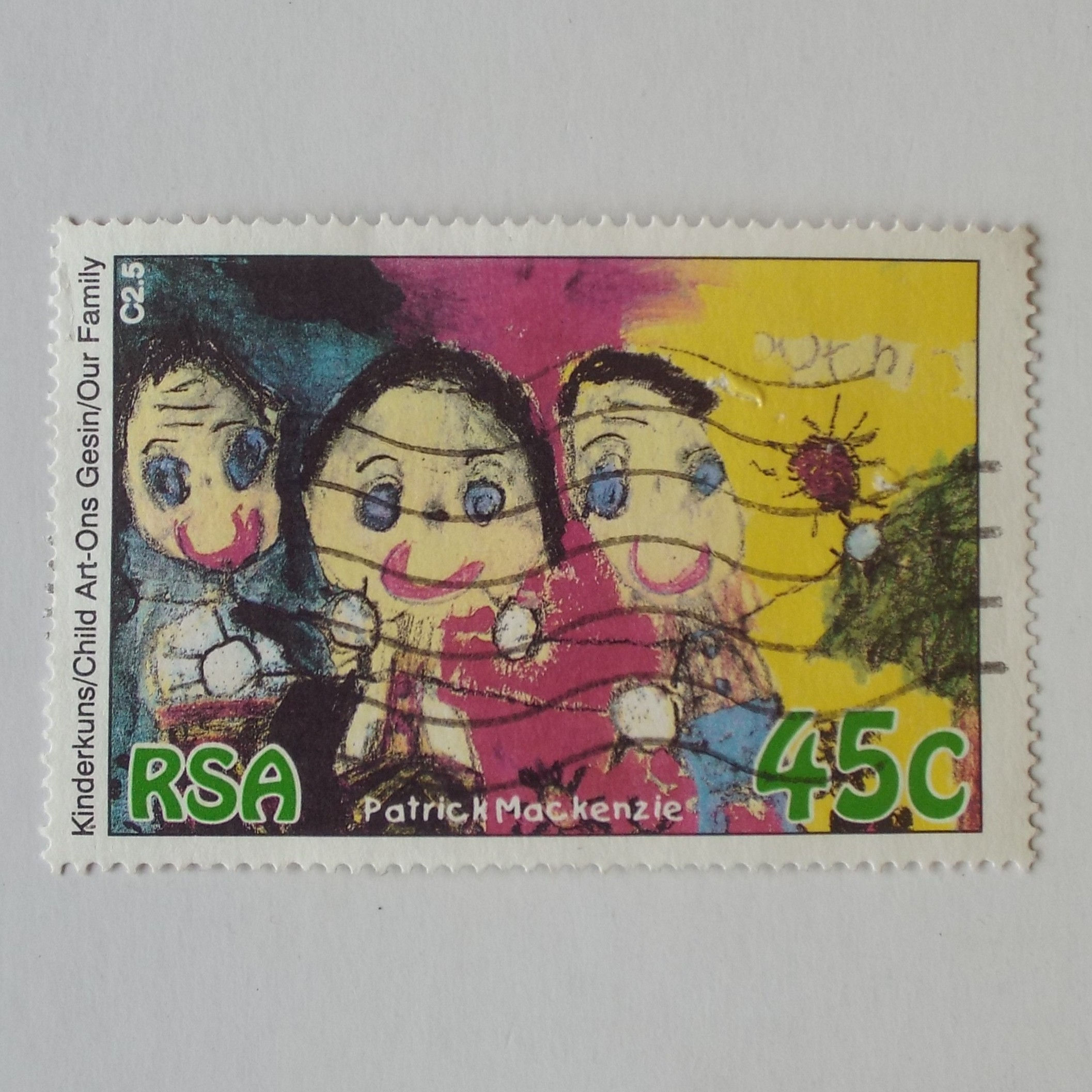 RSA - 1994 Child Art "Our Family" - 45c - Single - postally used
