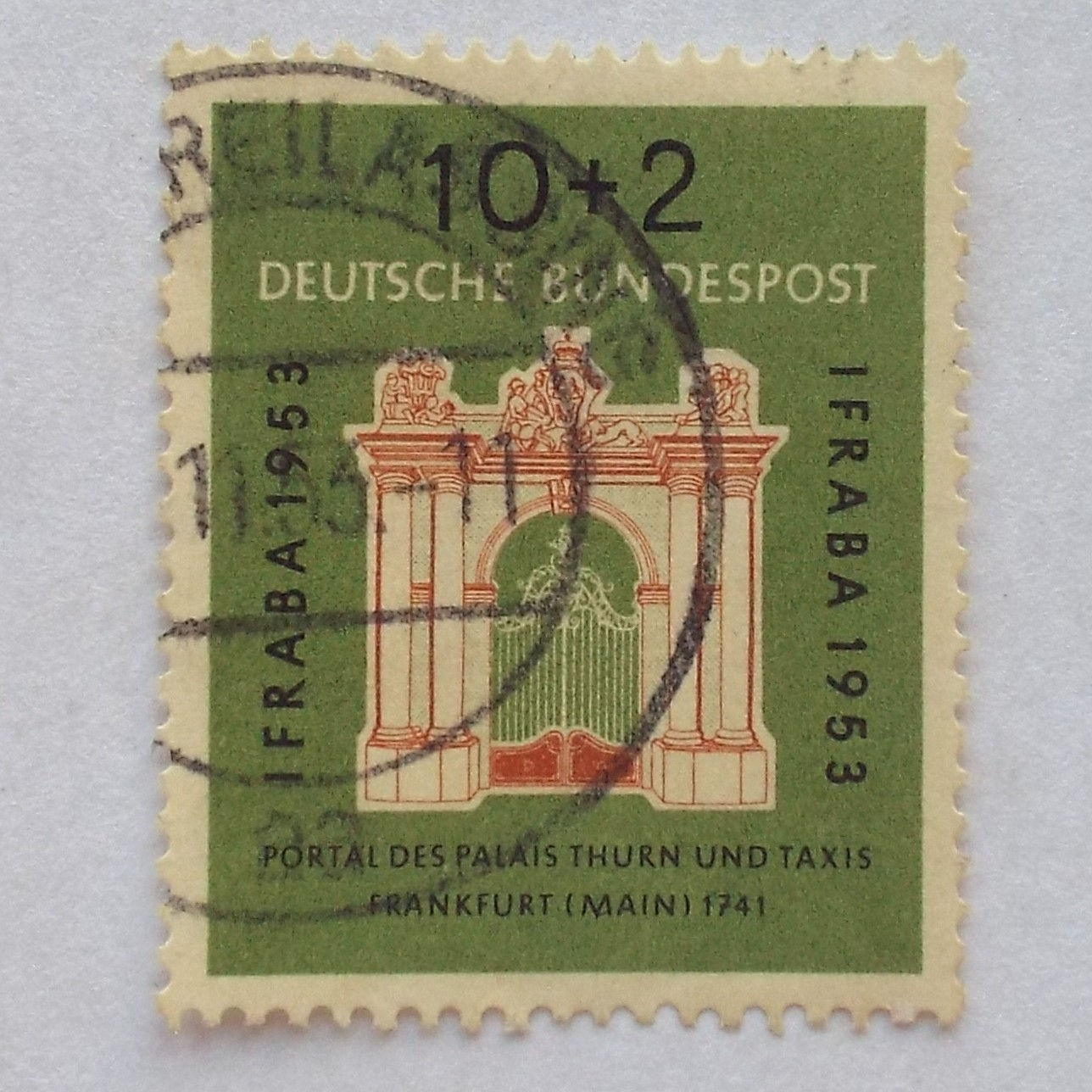 Germany - 1953 Int Philatelic Exhib - 10pf+2pf Optd - Single - Fine Used