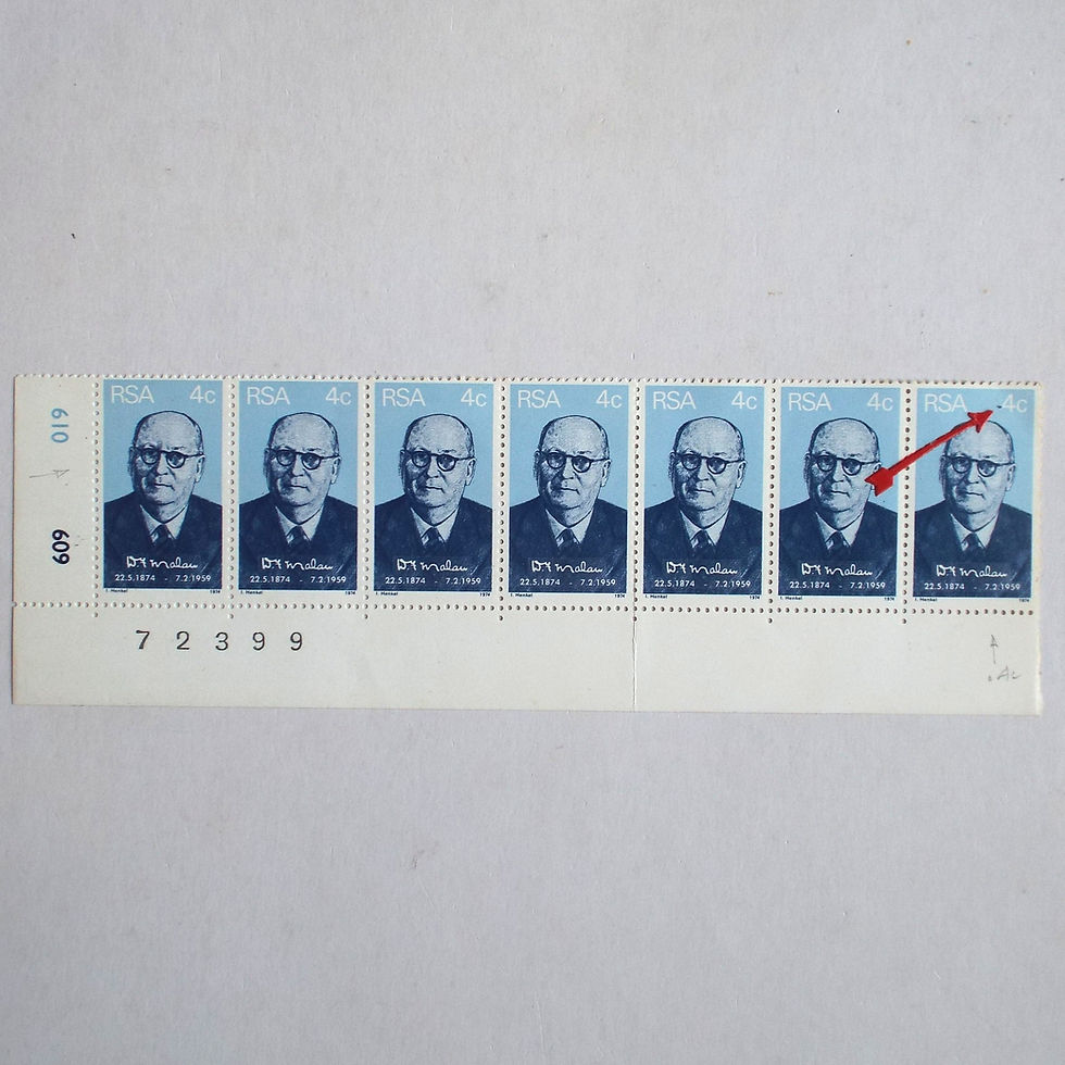 RSA - 1974 Prime Minister DF Malan - 4c - Marginal Strip of 7 - Unused