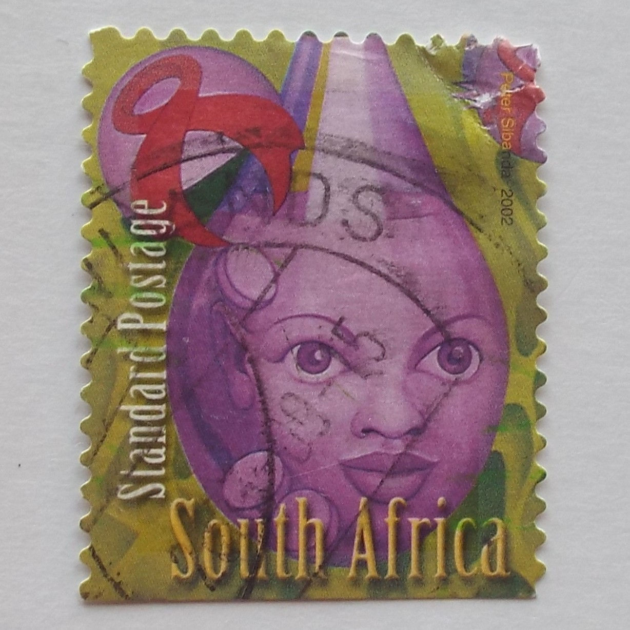 RSA - 2002 Aids Awareness - Std Postage Rate - Single - Postally Used