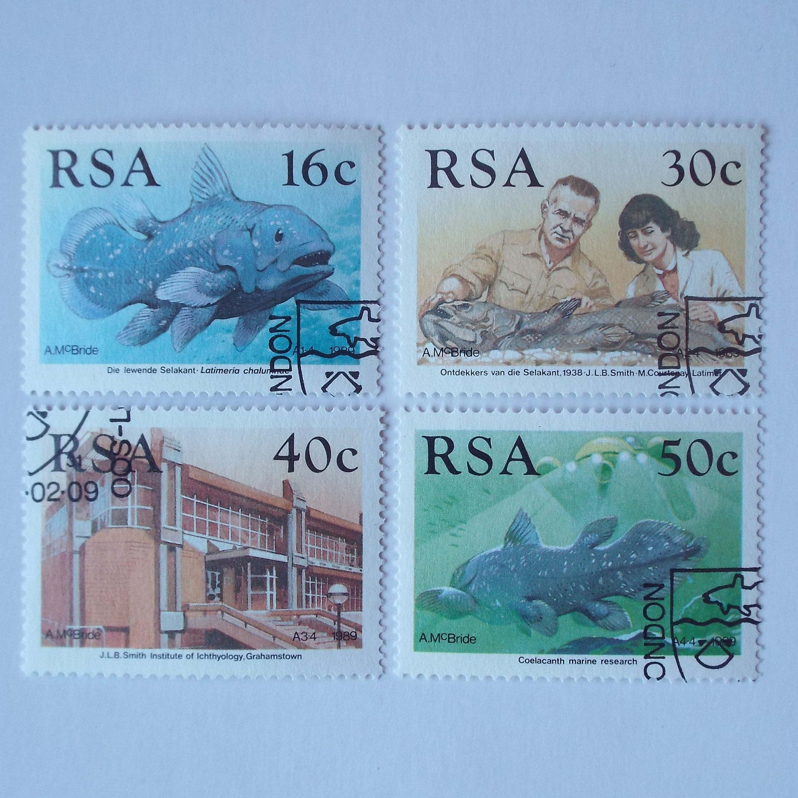 RSA - 1989 Identification of the Coelacanth - Full Set of Singles - CTO