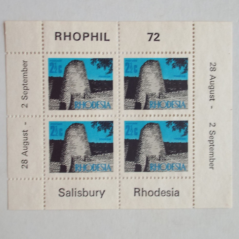 Thumbnail: Rhodesia - 1972 "Rhophil" Stamp Exhibition - Set of Miniature Sheets - Unused