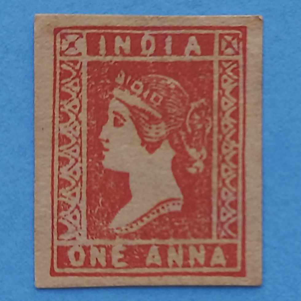 India - 1855 1a Red, Imperforate, Frame 8, SG15 -with PFSA Certificate