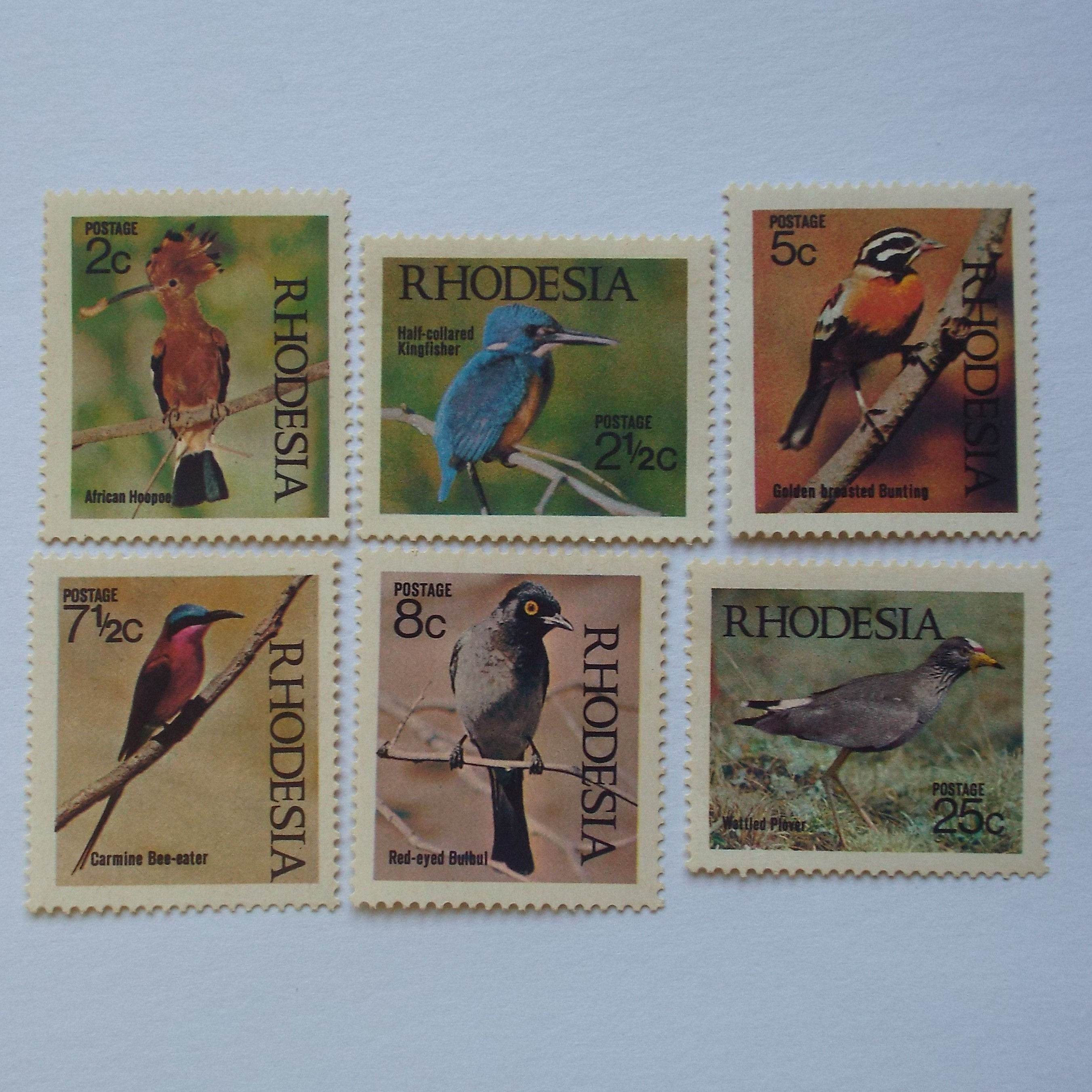 Rhodesia - 1971 Birds of Rhodesia - Full Set of Singles - Unused