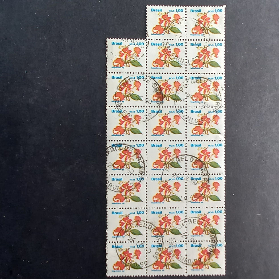 Brazil - 1989 Flowers - 1cz Impatiens sp. - Block of 23 - Postally Used