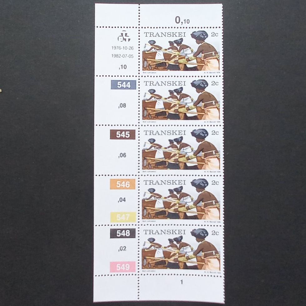 Transkei - 1976 1st Defin Issue - 2c Soil Cultivation - Control Strip of 5 - MNH