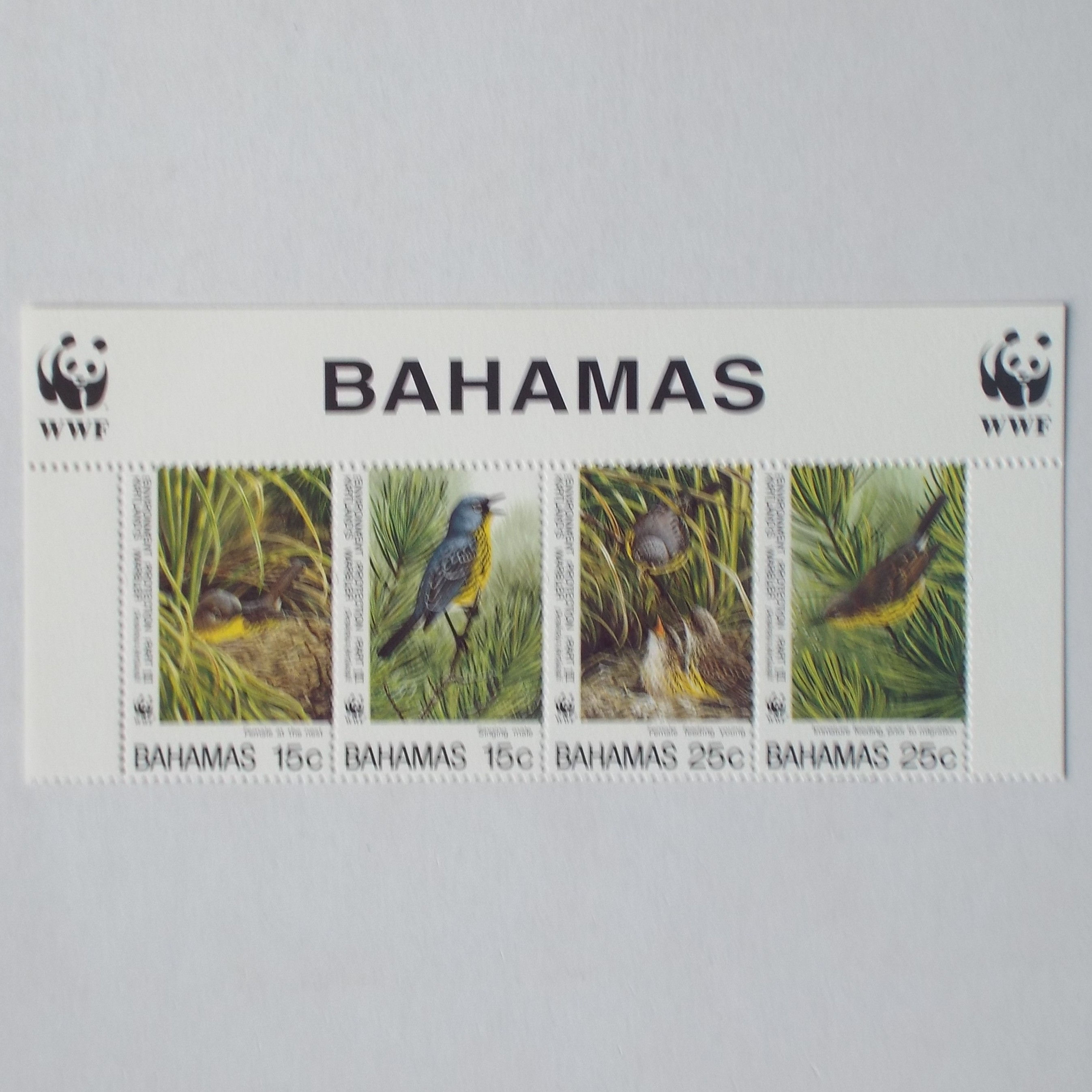 Lot #24 - Bahamas - 1995 Kirtlands Warbler - Setenant Strip of 4 - UMM