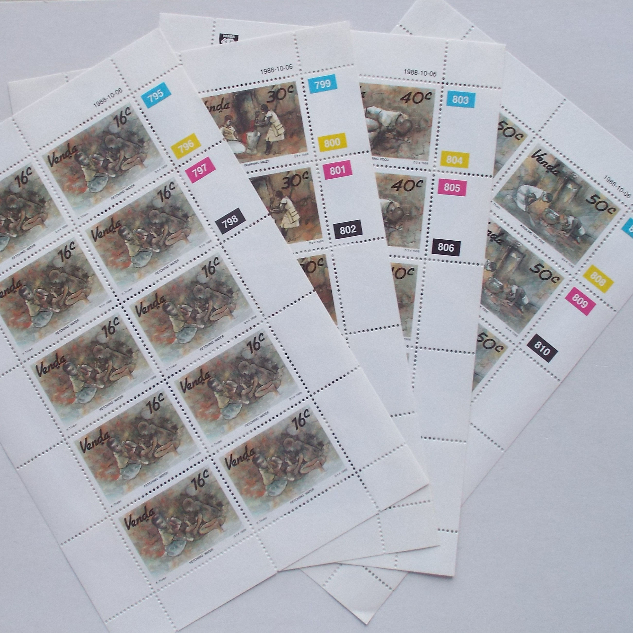 Venda - 1989 Traditional Dances - Full Set of Sheetlets of 10 - Unused
