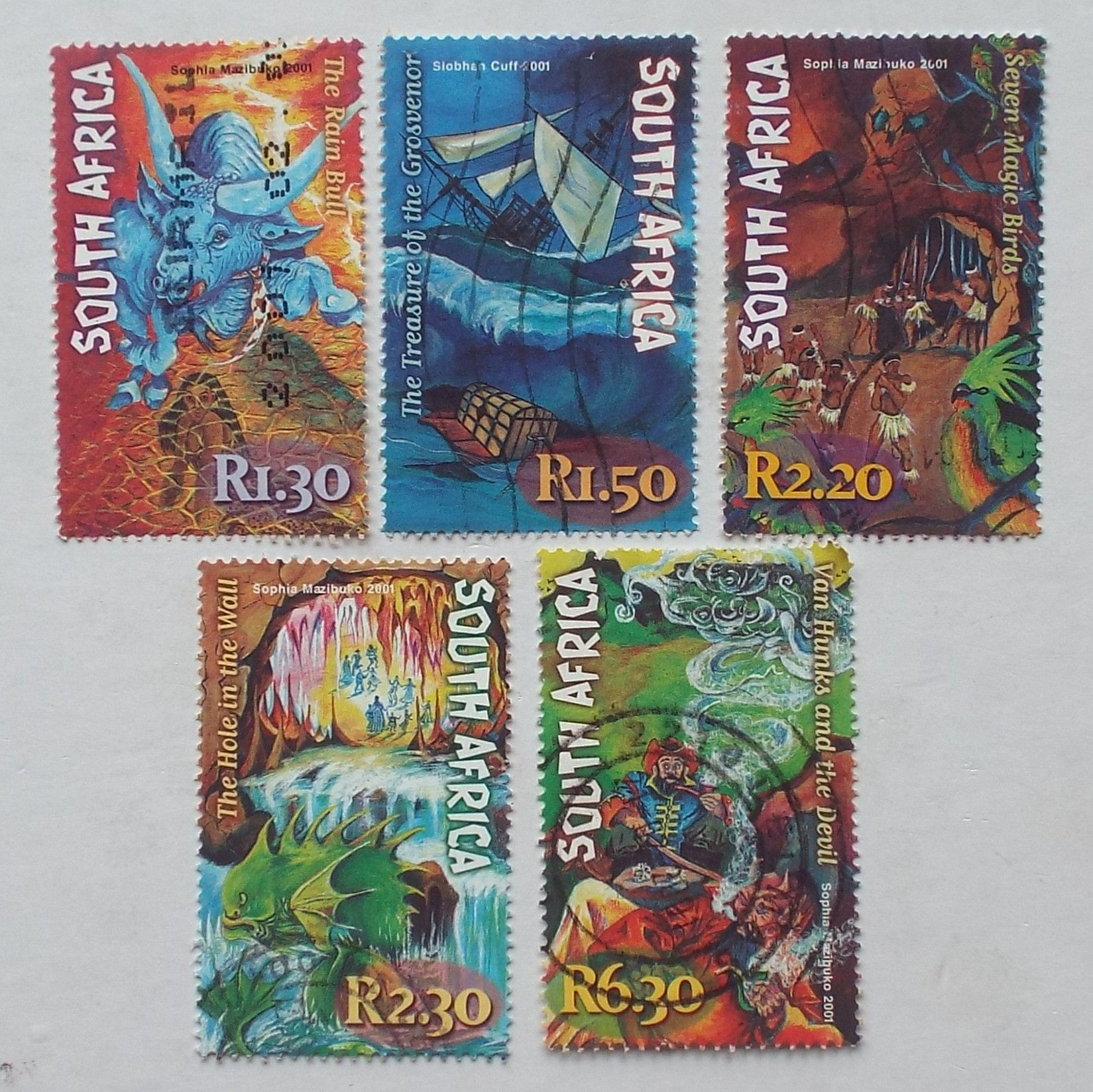 RSA - 2001 Myths and Legends - Full Set of Singles - Postally Used