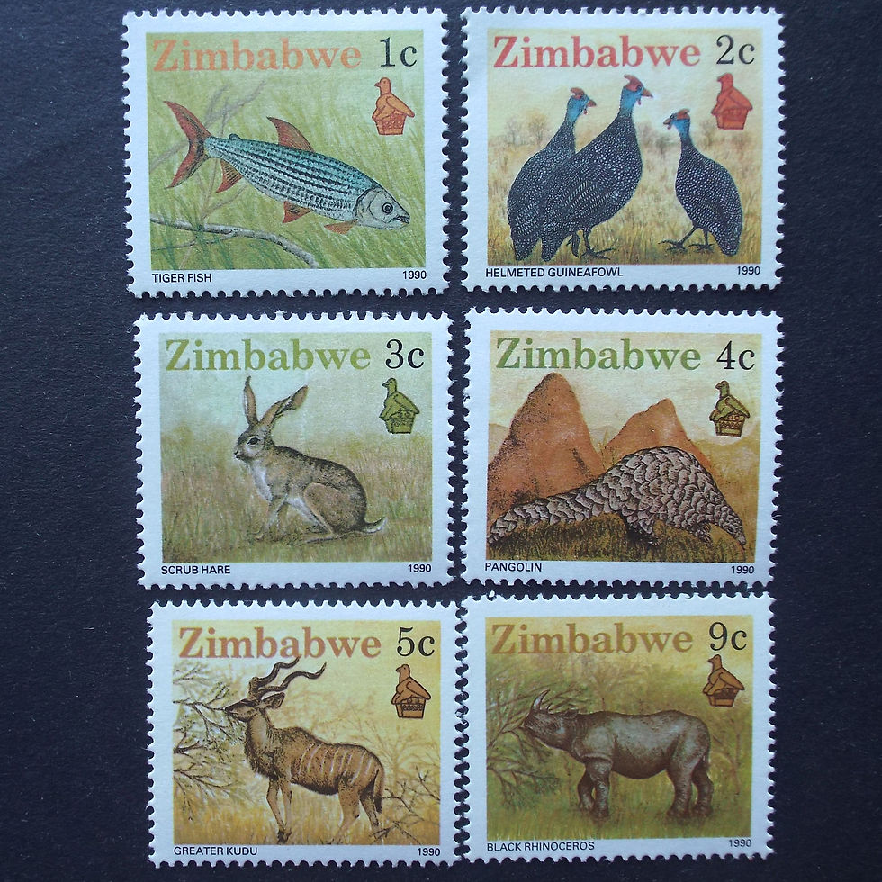 Thematics - Zimbabwe 1990 Wildlife - Six Singles - MNH