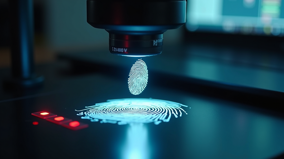 Close-up view of fingerprint scanner capturing a fingerprint