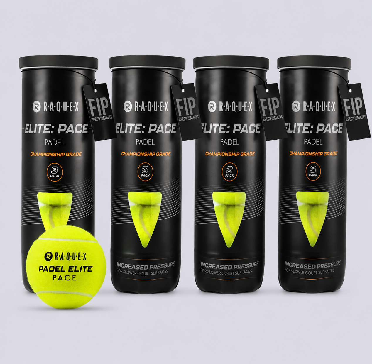 Raquex Elite Pace Padel Balls 4 Tubes