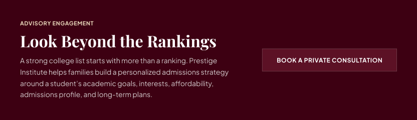 Prestige Institute helps families build a personalized college admissions strategy beyond rankings.