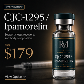 Reclaim Medical CJC-1295 and Ipamorelin lyophilized peptide blend for medically directed sleep, recovery, and body-composition support.