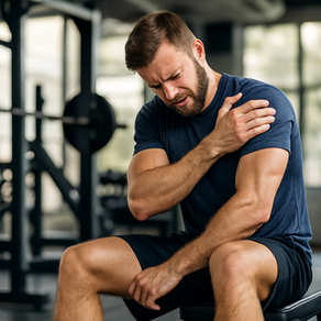 A man suffers from a sports related musculoskeletal injury. Studies show BPC-157 may speed healing.