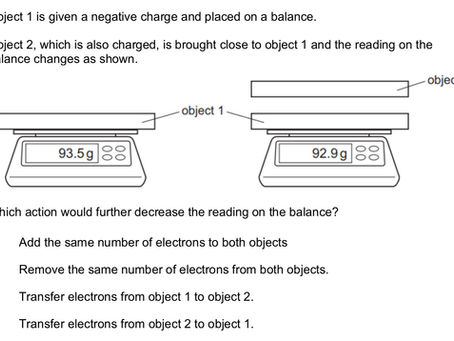 Which action would further decrease the reading on the balance?