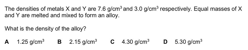 Finding the density of the alloy