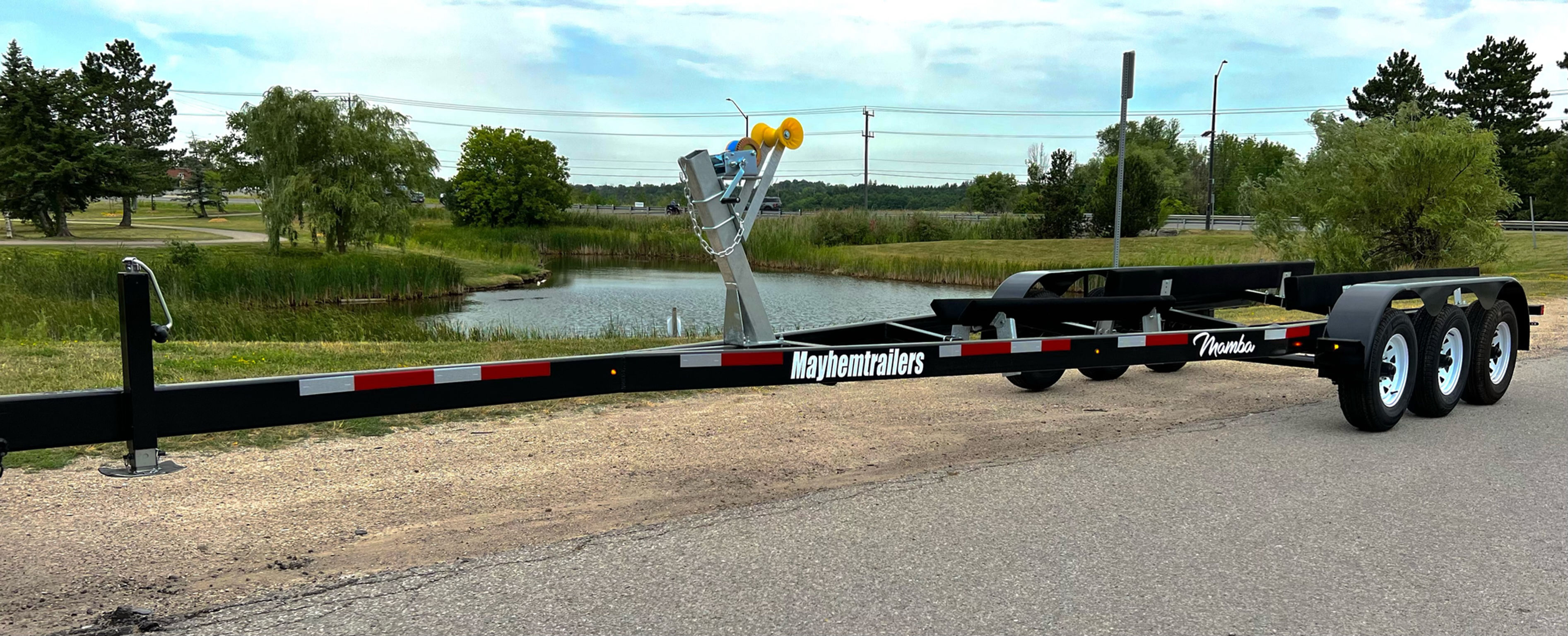 28-34ft Steel 15,000lb Boat Trailer Tri Axle