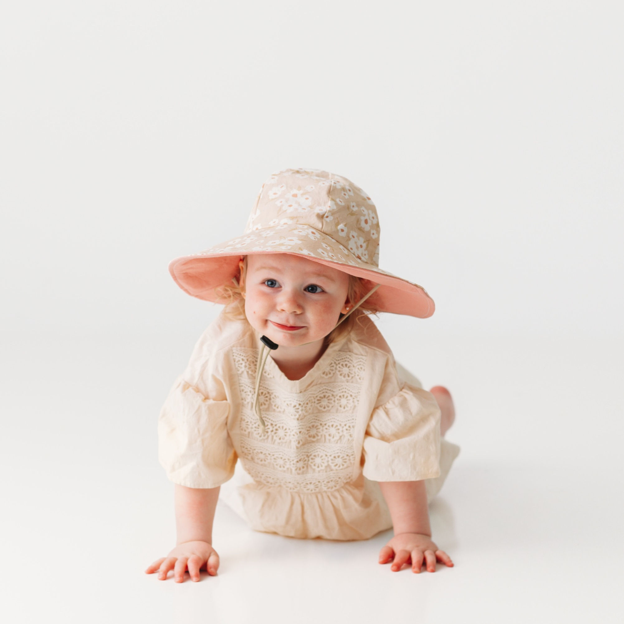 Blush Blossom Floral Sun Hat Size Small