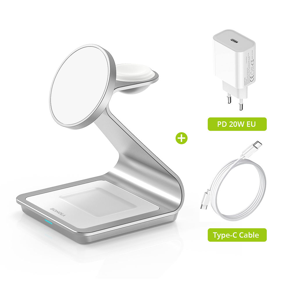 Thumbnail: Bonola Magnetic 3 in 1 Wireless Charger for iPhone 17/16/15/14/13 Pro 30W Wirele