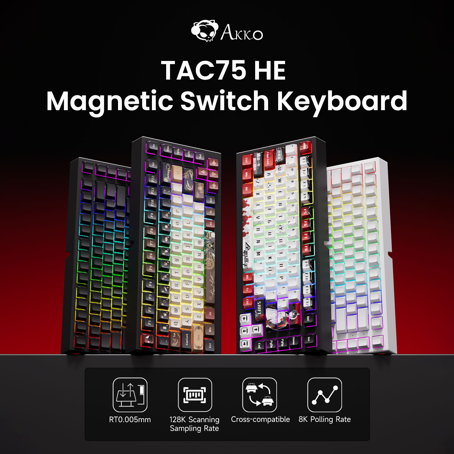 AKKO TAC75 HE Magnetic Switch Keyboard 75% Gaming Keyboards Rapid Trigger 0.005m