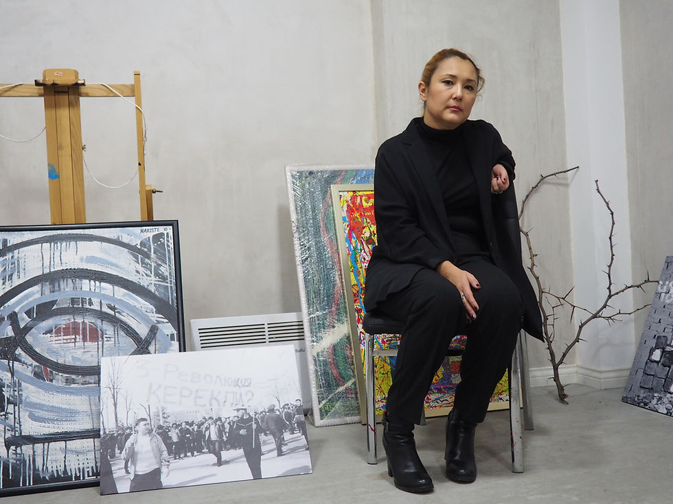 Nariste sitting in her workshop