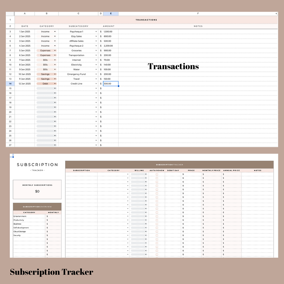 Thumbnail: Monthly Budget Google Sheets