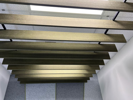 Silentline Folded Wood Grain TSnap Baffles on Moss Green