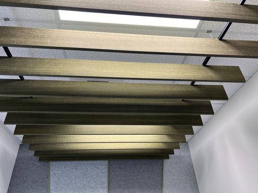 Silentline Folded Wood Grain TSnap Baffles on Moss Green