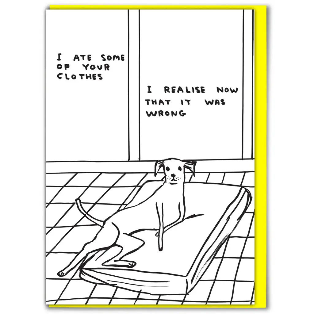 DAVID SHRIGLEY Ate Your Clothes Card
