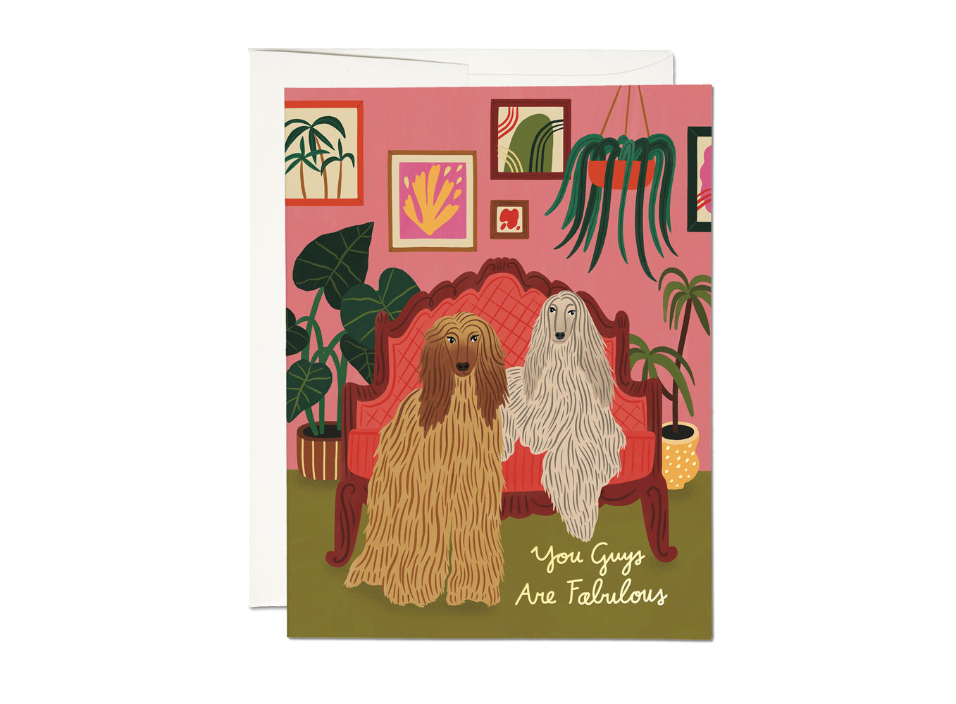 BODIL JANE Afghan Dogs Card