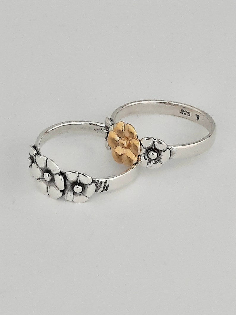 Thumbnail: 925 Sterling Silver, Silver Floral rings, Natural ring, Statement ring