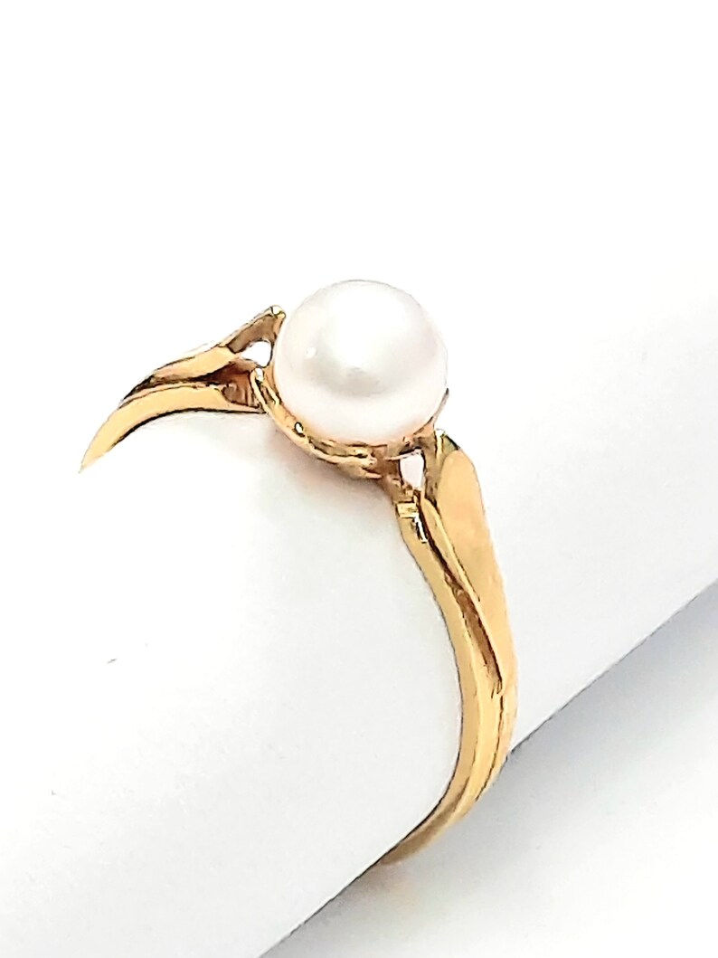 Thumbnail: 925 Sterling Silver ring, 18K gold plating, Vermeil, Pearl ring