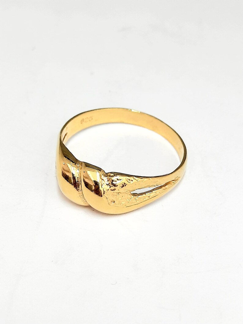 Thumbnail: 925 Sterling silver ring, Vermeil, Twisted wavy ring, Braid style