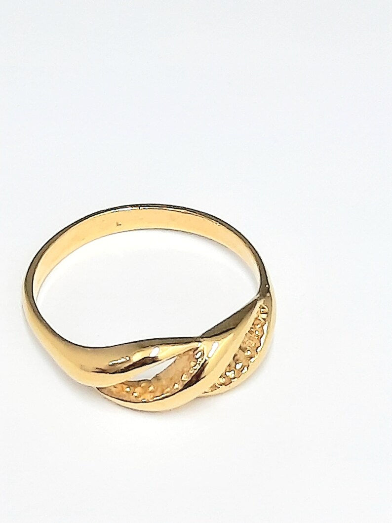 Thumbnail: 925 Sterling silver ring, 18K gold plating, Vermeil, Twisted braid design