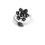 Thumbnail: 925 Sterling Silver, Bouquet flowers and leaf ring, Floral ring oxidized